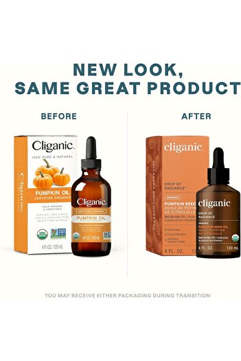 Cliganic Organic Pumpkin Seed Oil, Nourishing and Restorative, Suitable for All Skin Types