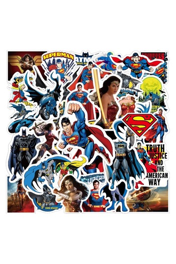 Miniso QT-152 50pcs Cartoon Superman Wonder Woman Batman Graffiti Stickers Suitcase Water Cup Motorcycle DI