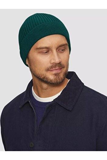 s.Oliver Men's cotton cap with striped texture, Green