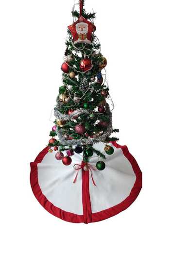 MODA NUR Christmas Tree Bottom Cover, Pine Tree Foot Carpet Cover, White Color, Plush 80 cm