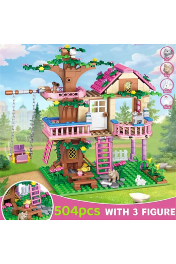 Choice بدون صندوق، 504 قطعة، مجموعة مكعبات بناء منزل وشقة ومنزل وعطلة صيفية من Friends City House وشقق