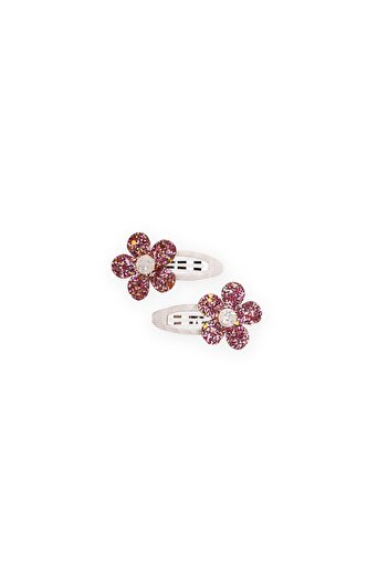 Cigit Sequin Daisy Flower Buckle Plum