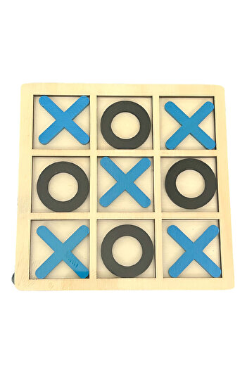 Montessori Tic Tac Toe Toy, Educational, Interactive, Wooden, X And O, 9 Pieces, Black