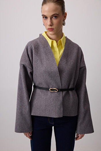 Touché Privé Leather Belted Cardigan Jacket