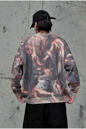 serline Digital Printed Oversize Sweater