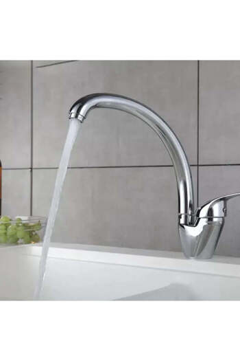KORMAN TECHNIK Glossy Chrome Kitchen Faucet Lb 00 C, Swivel Spout, Ceramic Cartridge
