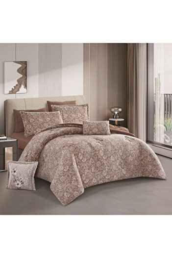 HOURS Horse double-sided winter bedspread, fur and velvet, suitable for a double bed size of 200 x 200 cm, consisting of 8 pieces, 240 stitches