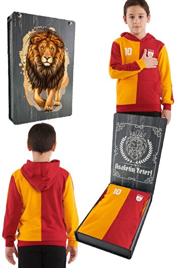 Galatasaray Original Text Oktay Hooded Children's Sweat Gift Wooden Box