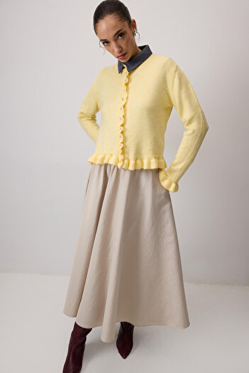 Touché Privé Frill Knitted Cardigan