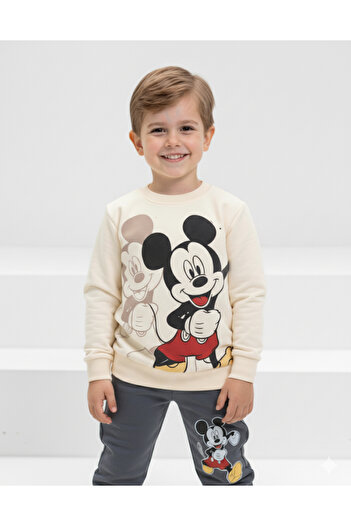 KGN GİYİM Boy's Seasonal Top and Bottom Tracksuit Set