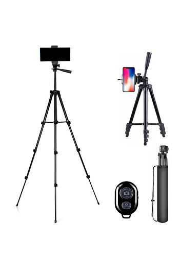 Other Statyw tripod z uchwytem na telefon pilotem Bluetooth 35-103 cm