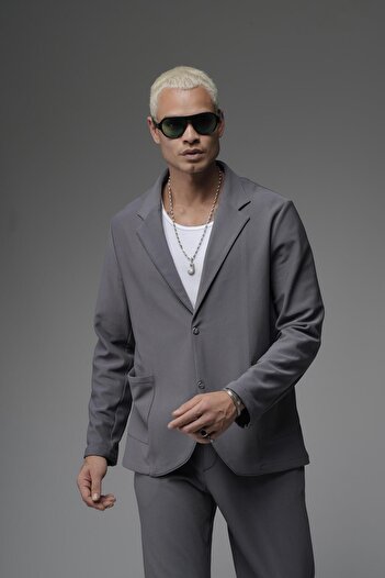 king brich Regular Fit Lycra Men's Blazer Top and Bottom Set