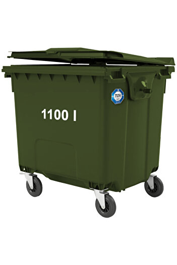 Other Kontener pojemnik na odpady śmieci komunalne PZH EN 840-2 DIN 1100L - zielony