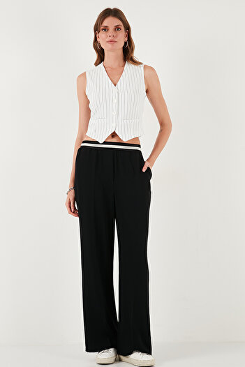 Lela Stretch Fitted Fit V-Neck Buttoned Vest Vest 5865971