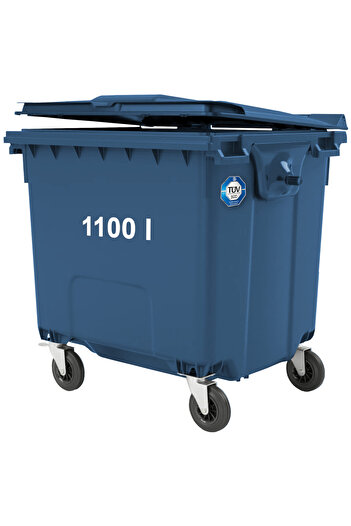 Other Kontener pojemnik na odpady śmieci komunalne PZH EN 840-2 DIN 1100L - niebieski