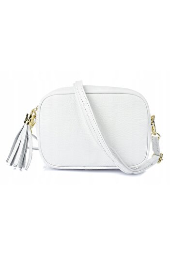 Other ITALIAN LEATHER MESSENGER BAG with fringe P14