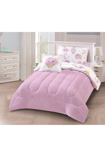 HOURS Horse Winter Children's Fur Bedspread with Velvet on Both Sides, Suitable for a Bed Size 120 x 200 cm, Consisting of 4 Pieces