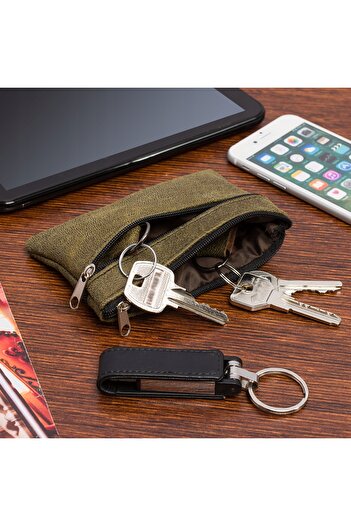 Other KEY CASE large three-compartment key case flat long spacious wallet
