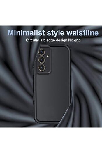 Fibaks Samsung Galaxy S25 Fe Compatible Case Camera Protection Soft Textured Shock Absorbing Black Silicone Cover