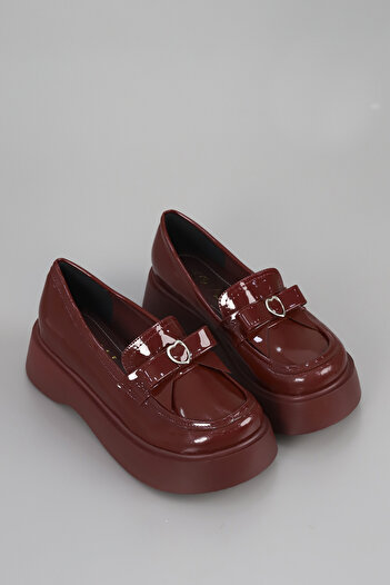 kajal ayakkabı Smr 101 Heart Buckle Detail Thick Sole Loafer