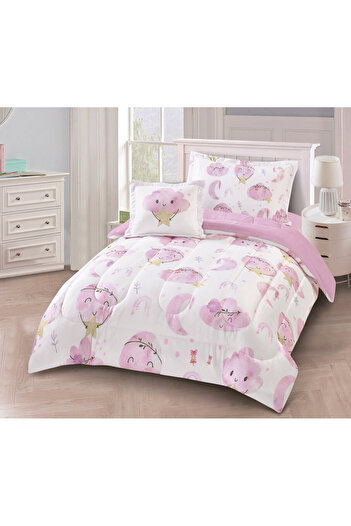 HOURS Horse Winter Children's Fur Bedspread with Velvet on Both Sides, Suitable for a Bed Size 120 x 200 cm, Consisting of 4 Pieces