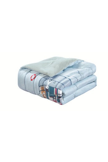 HOURS Horse Winter Children's Fur Bedspread with Velvet on Both Sides, Suitable for a Bed Size 120 x 200 cm, Consisting of 4 Pieces