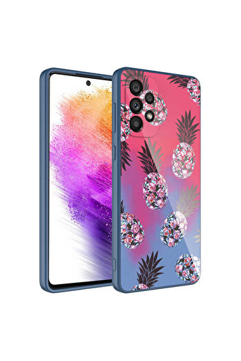 Aden Galaxy A52 Case Patterned Hard Silicone Epoxy Cover with Camera Protection - No2
