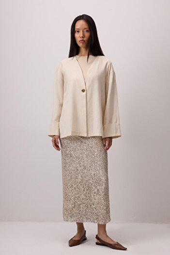 Touché Privé Chain Textured Buttoned Jacket