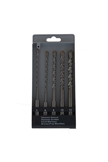 Brillo Set 5 Concrete Drills SDS+ 2 cuts, diameters 5-6-8-10-12 mm, length 160 mm