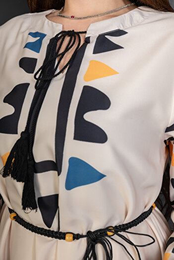 Ron Long-sleeved midi jalabiya