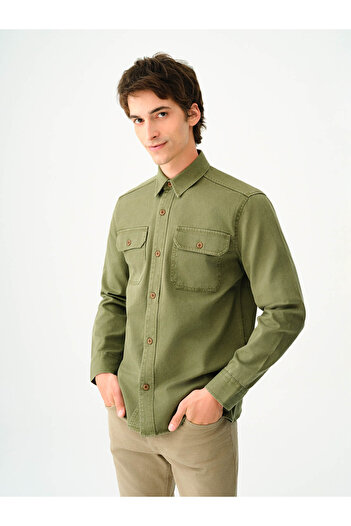 Loft Long Sleeve Khaki Men's Shirt Lf2036930