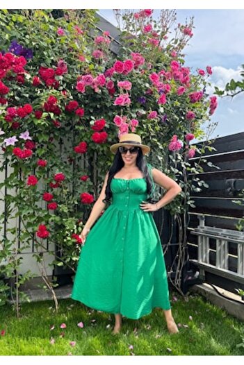 OEM Loose Fit Viscose Dress – Pastel Summer Green, size S-M INTL