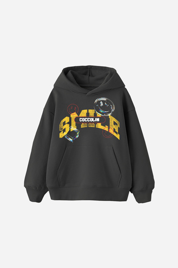 c.c.l. coccolin kids baby clup Children's Unisex Smile Printed Fleece Lined Hooded Sweatshirt
