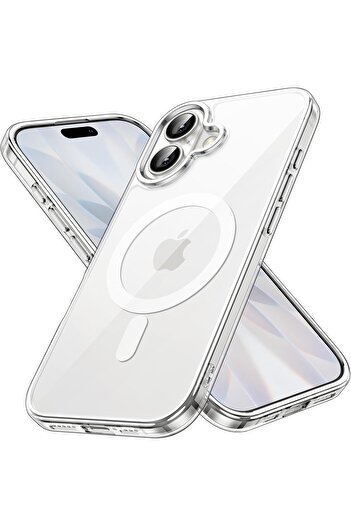 m.tk moveteck Apple iPhone 17 Compatible Transparent Magsafe Case Shock-Absorbing Hard Silicone, Camera Protection, Magnetic