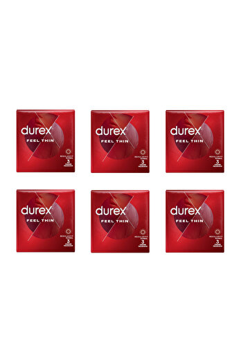 Durex Feel Thin, Set of 18 Condoms, Regular Fit Normal