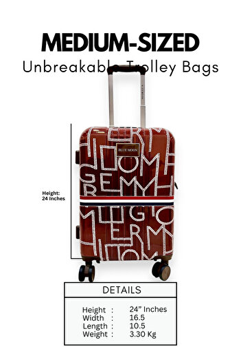 Generic Hard-Sided Cabin Trolley Luggage | Durable & Lightweight Unbreakable Polypropylene (PP) Suitcases