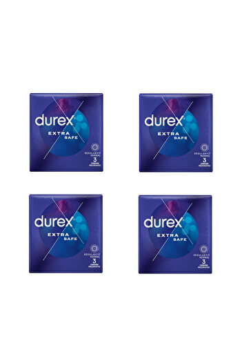 Durex Extra Safe, Set of 12 Condoms, Regular Fit Normal