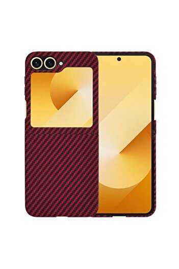 Techsuit Samsung Galaxy Z Flip6 Case - Carbonite FiberShell - Red