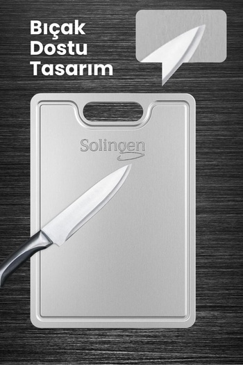 LOVYCO 2 Pcs 304 Stainless Steel Cutting Board Meat Vegetable Chopping Board