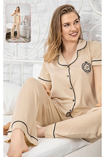 Stylish Soft beige pajamas for an elegant look.