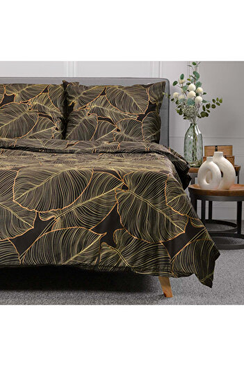 Other Bedding | GALLO | satin with black leaves | 160x200 + 2*70x80 cm | 811963