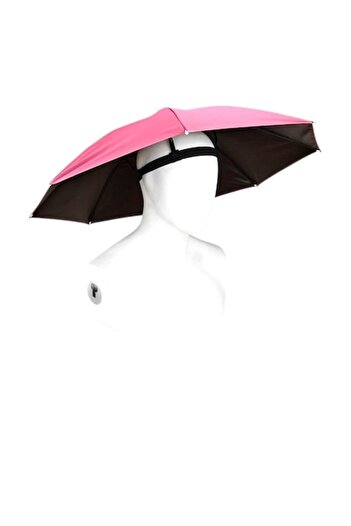 LEIBOO Cap Hands-Free Umbrella, Rain or Shine, 68 cm diameter, adjustable fastening, foldable, Pale