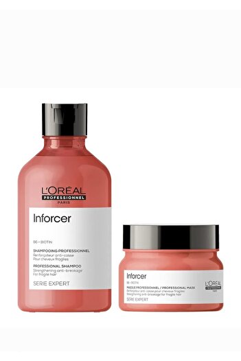 L'oreal Professionnel Paris Serie Expert B6 + Biotin Inforcer Shampoo 300 ml - 10.14 fl oz + Mask 25