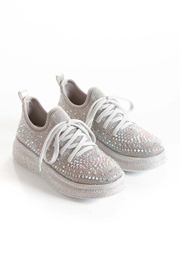 elvinshoes Evie Stone High Platform Sole Sneaker