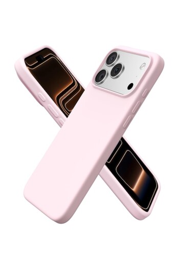 Joyshell Case for iPhone 17 Pro, Velvety SIlicone with Microfiber Interior, Light Pink