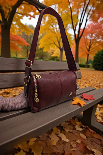 Mirayes Tasarım Women's Cylinder Model Shoulder and Cross Strap Faux Leather Bag