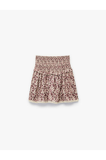 Koton Gipeli Layered Floral Patterned Viscose Skirt