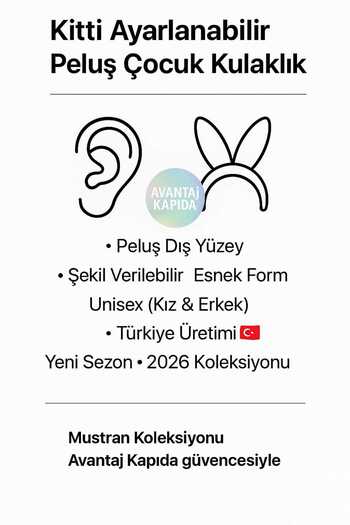 Mustran Kitti Adjustable Plush Children's Headphones |   Flexible Wire Structure – Shaped Rabbit Ears |
