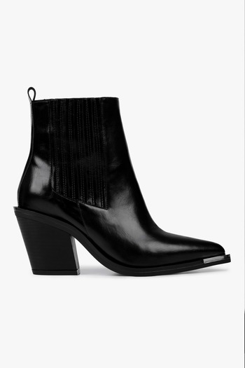 Shoeberry Γυναικείες μπότες καουμπόη Amelia Black Skin