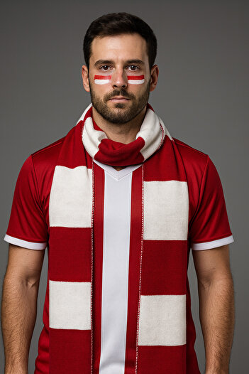 Sebir Moda Fan-Themed Knitwear Scarf